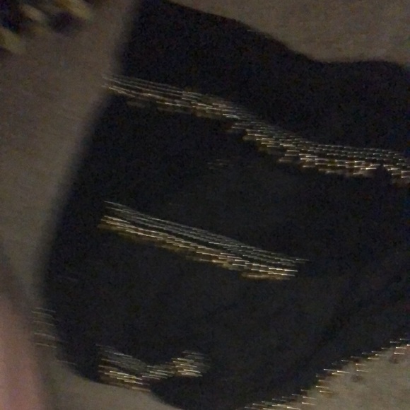 Black indian scarf/waist wrap with gold beads and bells - Picture 2 of 2